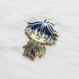 Pin with a character design on a white background