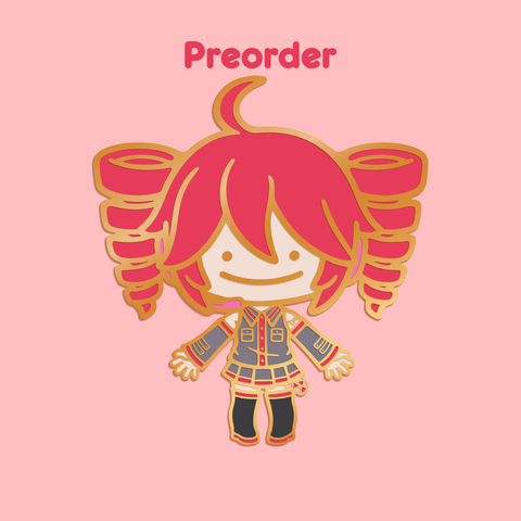 Animated character with pink hair and a blue outfit on a pink background with 'Preorder' text.